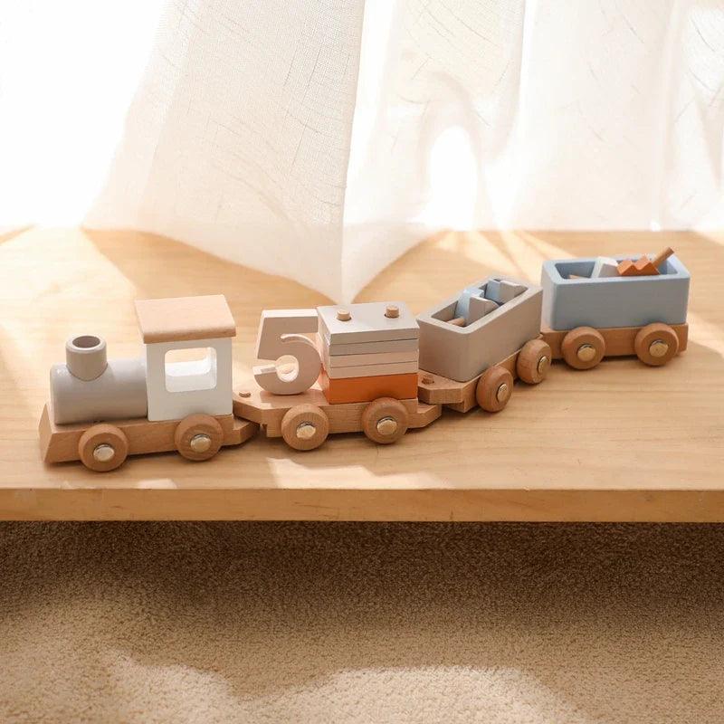 Montessori Wooden Train Set