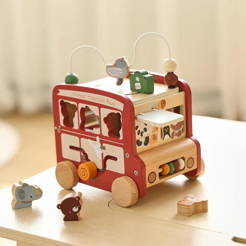 Montessori Wooden Activity Bus