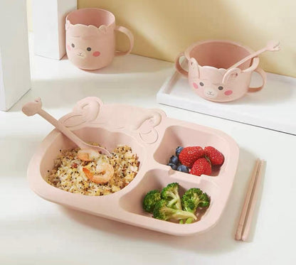 Wheat Straw Plate Feeding Set