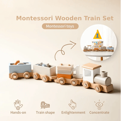 Montessori Wooden Train Set